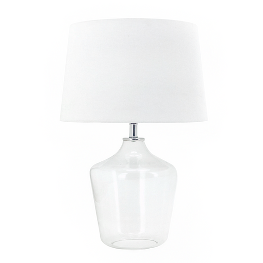 Mason Clear Glass and White Shade Table Lamp - Lighting.co.za