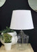 Mason Clear Glass and White Shade Table Lamp - Lighting.co.za
