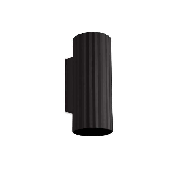Matilda Black Or White Ribbed Round Up Down Facing Wall Light - Lighting.co.za