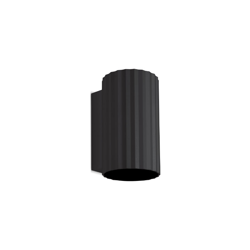 Matilda Black Or White Ribbed Round Down Facing Wall Light - Lighting.co.za