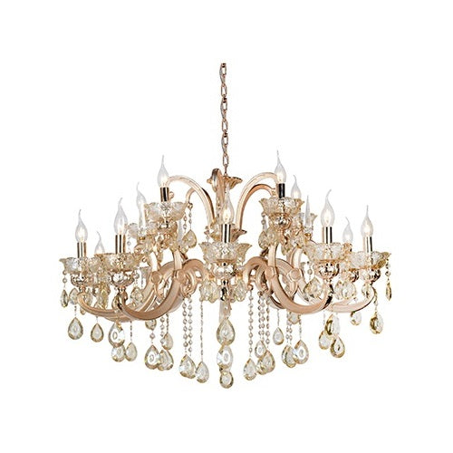 Michelle Rose Gold and Amber Crystal Chandelier - Lighting.co.za