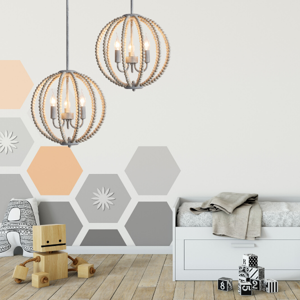 Mika Orb Wooden Bead Chandelier - Lighting.co.za