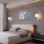 Milano Slim Frosted White Glass and Antique Brass Wall Light - Lighting.co.za