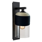 Mungo Black and Woven Rope Wall Light - Lighting.co.za