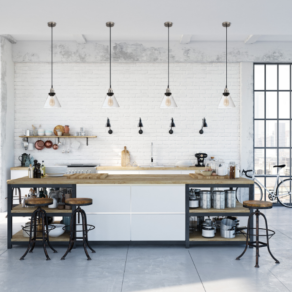 Newton Black And Chrome Vintage Clear Glass Pendant Light - Lighting.co.za