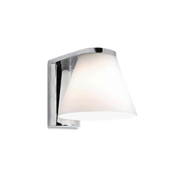 Neoclassic Chrome and White Funnel Glass Spazio Bathroom Wall Light - Lighting.co.za