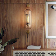 New York Tall Black Or Gold Metal Mesh And Glass Wall Light - Lighting.co.za