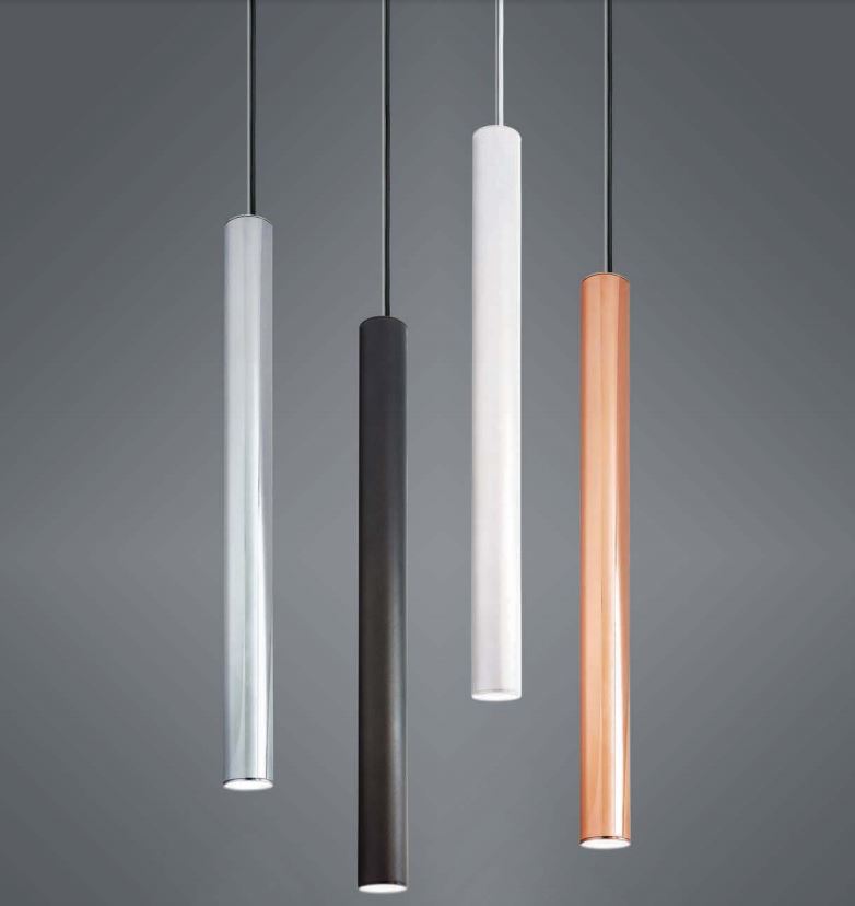 New York Tall Tube Black | White | Chrome | Copper LED Pendant Light - Lighting.co.za
