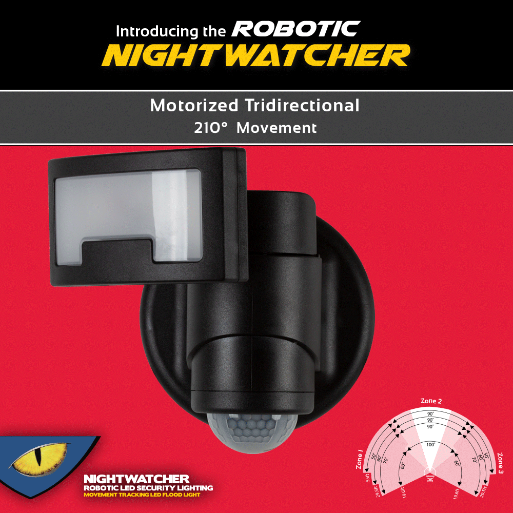 Nightwatcher Flood Light With Motion Sensor And Camera Motion