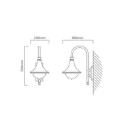 Cornet Black Lantern Outdoor Wall Light - Lighting.co.za