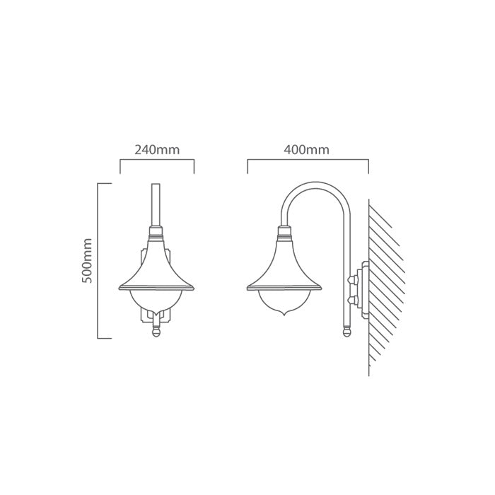 Cornet Black Lantern Outdoor Wall Light - Lighting.co.za