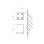 Kube GU10 Up or Down Only Outdoor Wall Light - Lighting.co.za