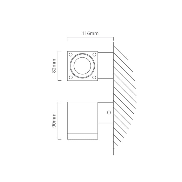 Kube GU10 Up or Down Only Outdoor Wall Light - Lighting.co.za