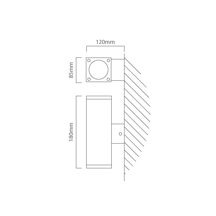 Kube GU10 Up And Down Outdoor Wall Light - Lighting.co.za