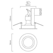 Jupiter GU10 Tiltable 94mm Outdoor Downlight - Lighting.co.za