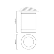 Metro Round GU10 Black | Graphite | White Outdoor Surface Mounted Down Light - Lighting.co.za