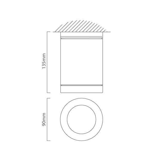 Metro Round GU10 Black | Graphite | White Outdoor Surface Mounted Down Light - Lighting.co.za