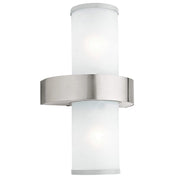 Beverly Chrome and Opal Glass Up Down Outdoor Wall Light - Lighting.co.za