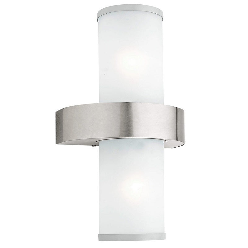 Beverly Chrome and Opal Glass Up Down Outdoor Wall Light - Lighting.co.za