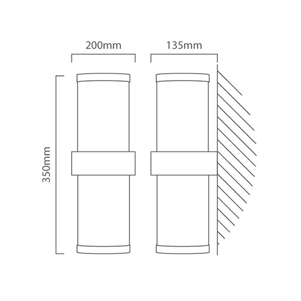 Beverly Chrome and Opal Glass Up Down Outdoor Wall Light - Lighting.co.za