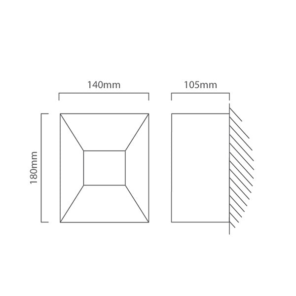 Morino 5W LED Square Up Down Outdoor Wall Light - Lighting.co.za