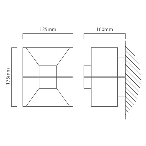 Redondo 5W LED Square Up Down Outdoor Wall Light - Lighting.co.za