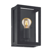 Alamonte Outdoor Black and Clear Glass Wall Light - Lighting.co.za