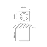 Echo GU10 Square Graphite Outdoor Surface Mounted Down Light - Lighting.co.za