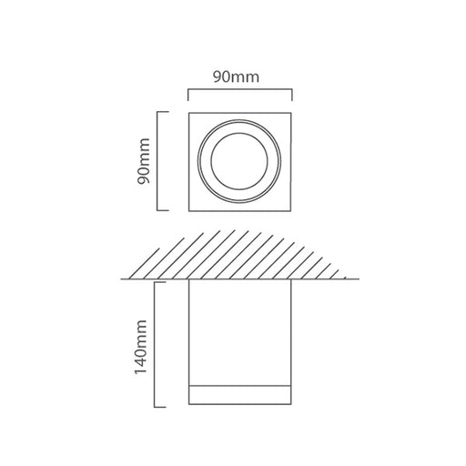 Echo GU10 Square Graphite Outdoor Surface Mounted Down Light - Lighting.co.za