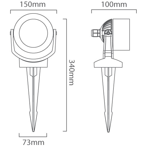Fumagalli Tommy CTC LED Black Outdoor Spike Light - Lighting.co.za