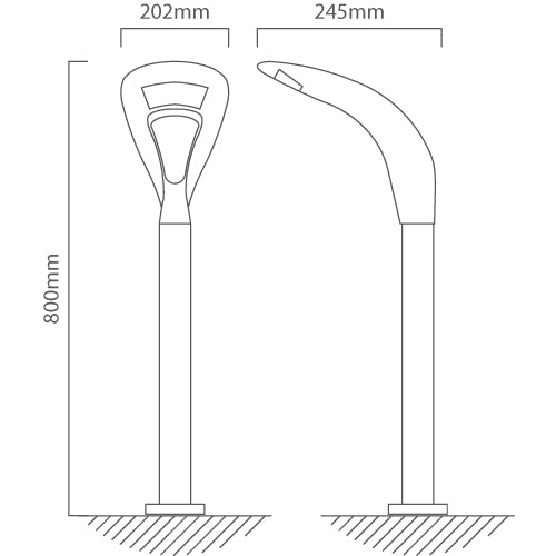 Anda Graphite 18 Watt LED Outdoor Bollard Light - Lighting.co.za