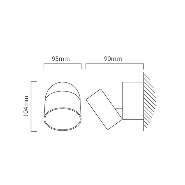 Trumpet Graphite Black 11 Watt LED Outdoor Wall Light - Lighting.co.za