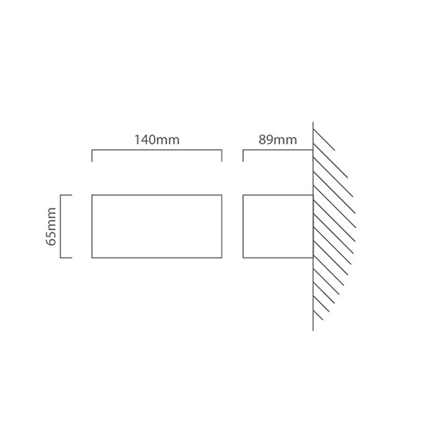 Gemini 10W | 20W LED Black Graphite Rectangle Outdoor Wall Light 2 Sizes - Lighting.co.za
