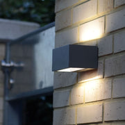 Gemini 10W | 20W LED Black Graphite Rectangle Outdoor Wall Light 2 Sizes - Lighting.co.za