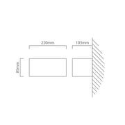 Gemini 20W LED Black Graphite Rectangle Outdoor Wall Light - Lighting.co.za