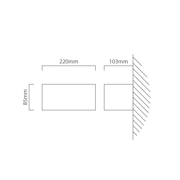 Gemini 20W LED Black Graphite Rectangle Outdoor Wall Light - Lighting.co.za