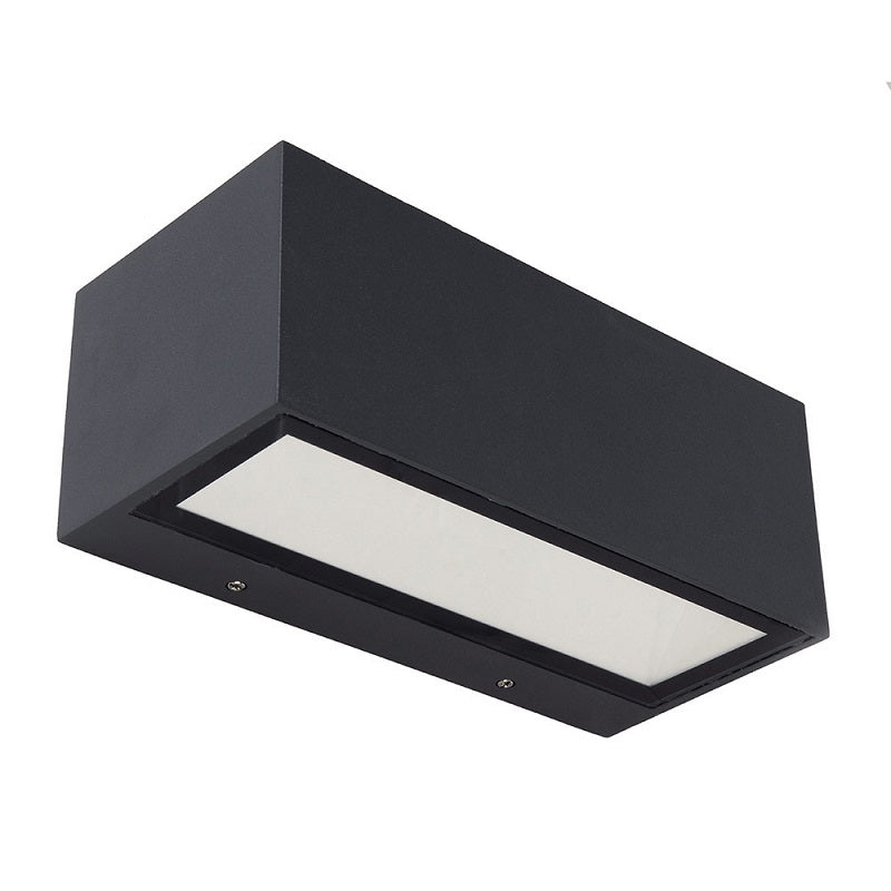 Gemini 20W LED Black Graphite Rectangle Outdoor Wall Light - Lighting.co.za