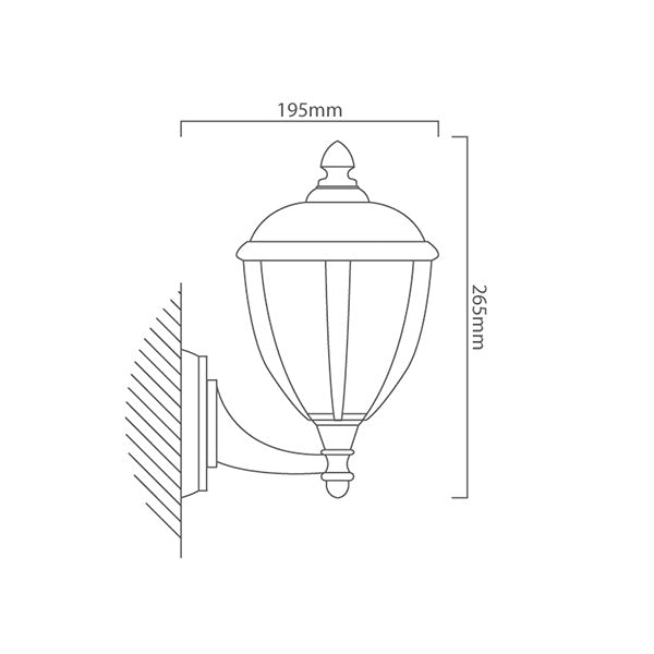 Unite Black Up Facing 9 Watt Led Outdoor Wall Light - Lighting.co.za