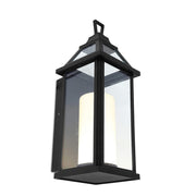 Hom Black And Clear Glass 16W LED Lantern Outdoor Wall Light - Lighting.co.za