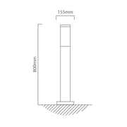 Fumagalli Carlo LED Black Outdoor Bollard Light 2 Sizes - Lighting.co.za