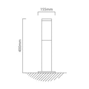 Fumagalli Carlo LED Black Outdoor Bollard Light 2 Sizes - Lighting.co.za