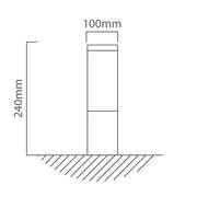 Fumagalli Carlo LED Black Outdoor Pillar Light - Lighting.co.za