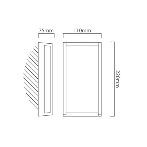 Qubo 18W LED Rectangular Outdoor Wall Light - Lighting.co.za