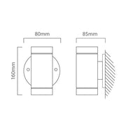 Ossen Round Polycarbonate GU10 Up Down Facing Outdoor Wall Light - Lighting.co.za