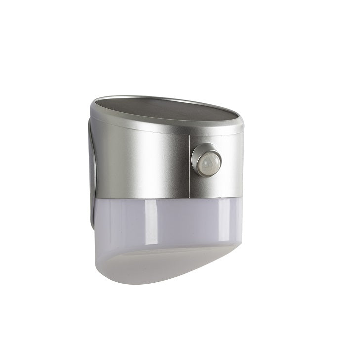 Silver LED Solar With Sensor Outdoor Wall Light - Lighting.co.za