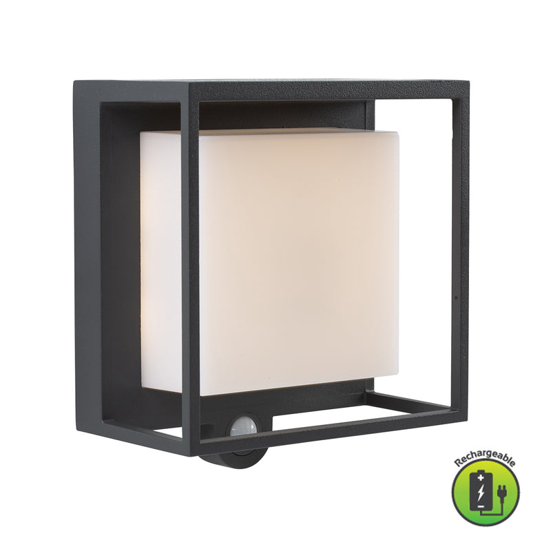 Curtis 3W Solar LED Grey Outdoor Wall Light with Sensor - Lighting.co.za