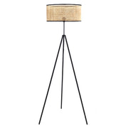 Odile Natural Dutch Weave Shade with Black Tripod Floor Lamp - Lighting.co.za