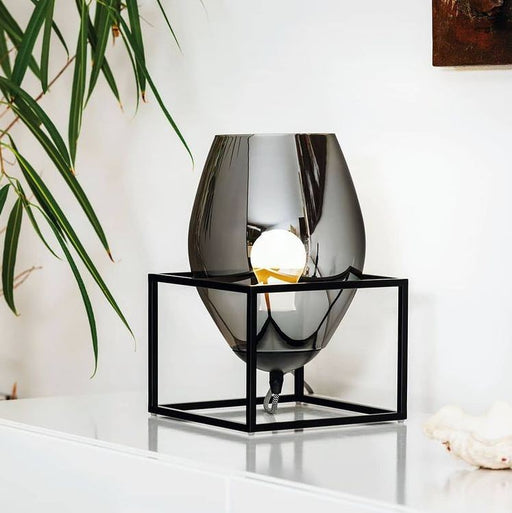 Olival Black And Smoke Glass Table Lamp - Lighting.co.za