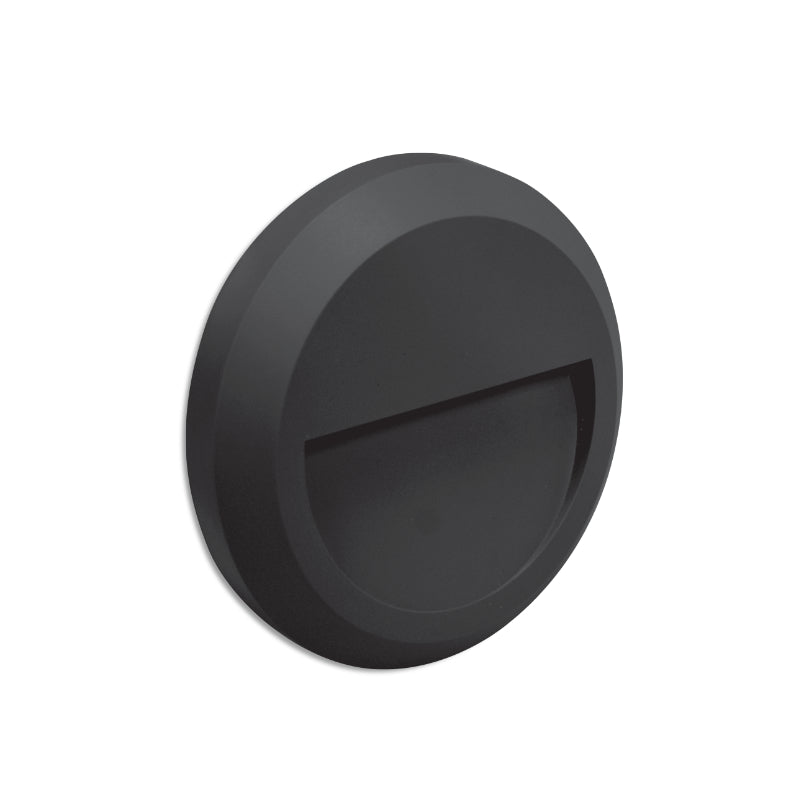 Ozo Delta Round Eyelid Black | White | Grey 1 Watt LED Spazio Step Light - Lighting.co.za