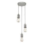 Silvares Concrete Grey 3 | 5 Light Cluster Pendant Light - Lighting.co.za